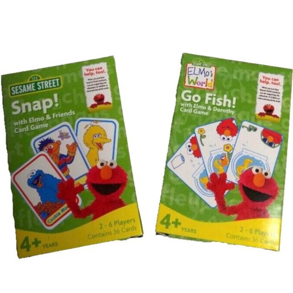 Sesame Street Go Fish With Elmo & Dorothy and Snap! with Elmo Friends  Card Game
